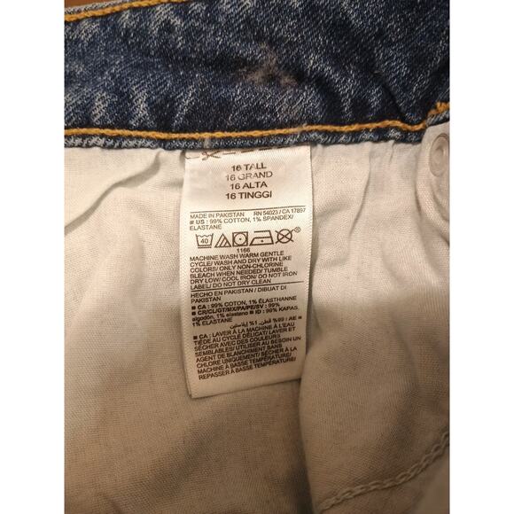 Old Navy‎ O.G. Straight High Rise Ankle Raw Hem Ripped Women's Size 16 Tall #6 - Picture 8 of 10